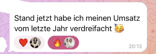 Nachricht einer FEMINDS Kundin über ihre Verkaufsgespräche (6)