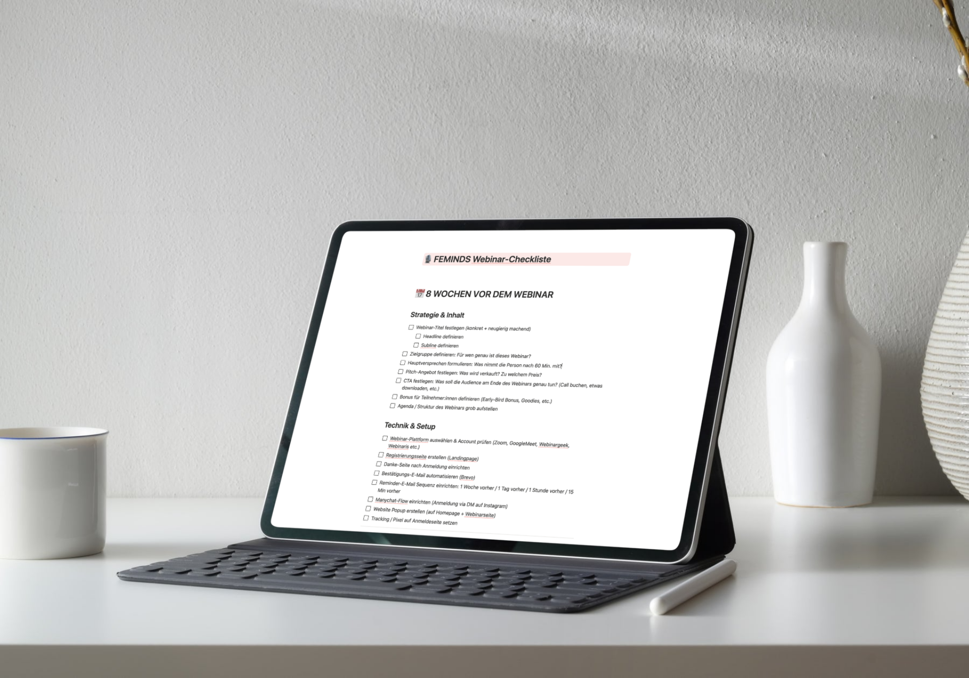 FEMINDS Webinar-Checkliste Mockup